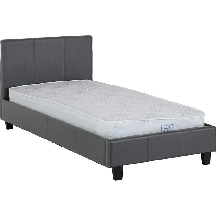 Prado 3' Bed In Grey Faux Leather